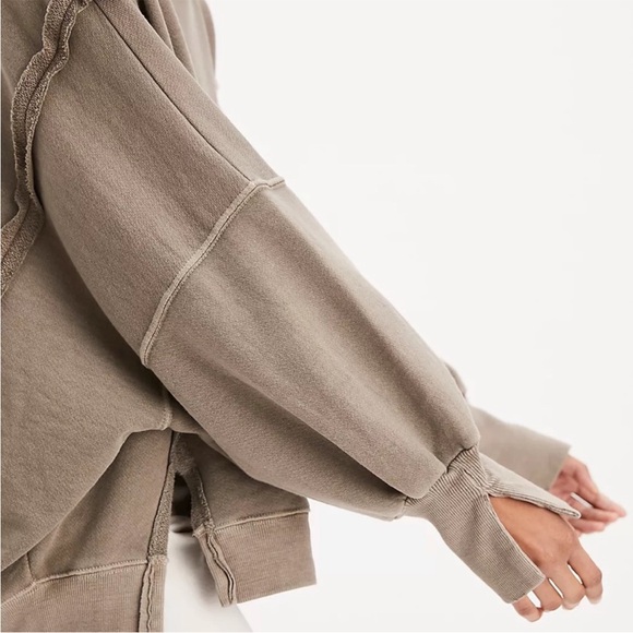 NWOT Free People Camden Pullover In Dolphin Size Large - Picture 4 of 5